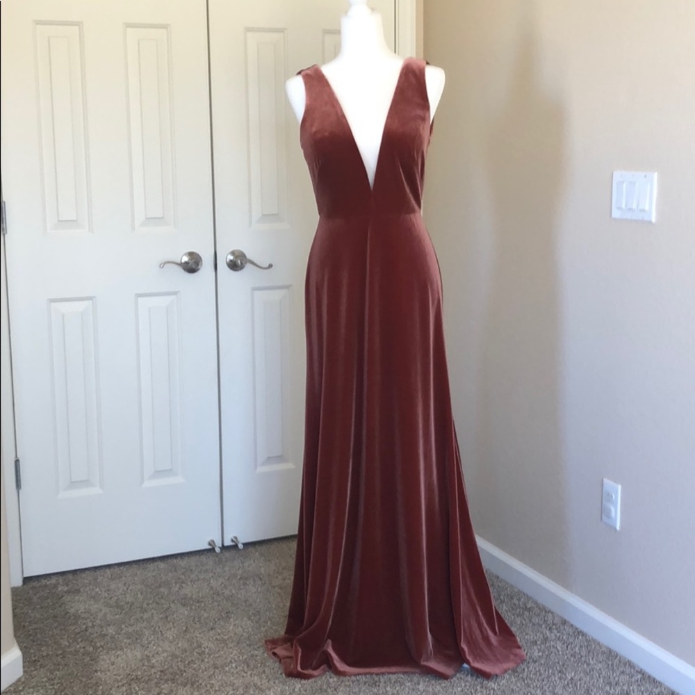 Jenny Yoo/BHLDN velvet Logan Dress - English rose